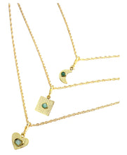 Load image into Gallery viewer, Antonella Basic Chain Collection Colombian Raw Emerald &amp; 24k Gold Plated Chain
