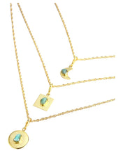 Load image into Gallery viewer, Antonella Basic Chain Collection Colombian Raw Emerald &amp; 24k Gold Plated Chain
