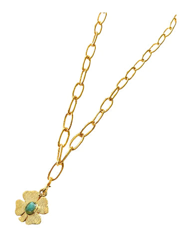 Iris Basic Chain Collection Colombian Raw Emerald & 24k Gold Plated Chain