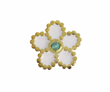 Load image into Gallery viewer, Camelia Rose Collection Colombian Raw Emerald &amp; 24k Gold Plated Earrings
