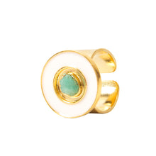 Load image into Gallery viewer, Gardenia Nature Power Collection Colombian Raw Emerald &amp; 24k Gold Plated Ring
