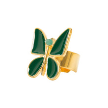 Load image into Gallery viewer, Salome Butterfly Collection Colombian Raw Emerald &amp; 24k Gold Plated Big Ring
