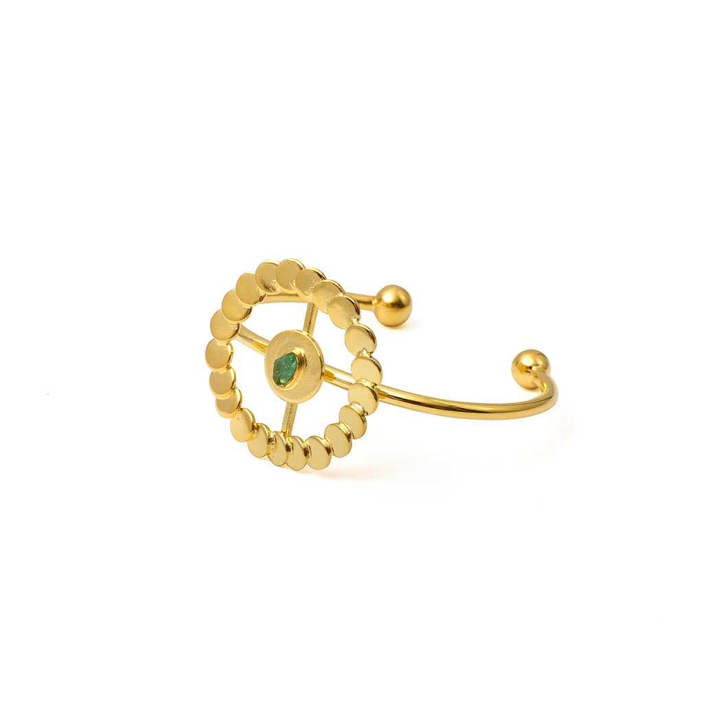 Hannah Sefirot Collection Colombian Raw Emerald & 24k Gold Plated Bracelet
