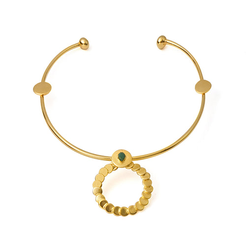 Charlotte Sefirot Collection Colombian Raw Emerald & 24k Gold Plated Necklace