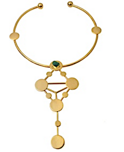 Amber Sefirot Collection Colombian Raw Emerald & 24k Gold Plated  Necklace