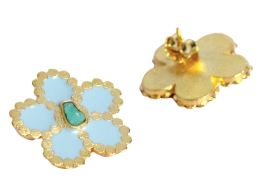 Camelia Rose Collection Colombian Raw Emerald & 24k Gold Plated Earrings