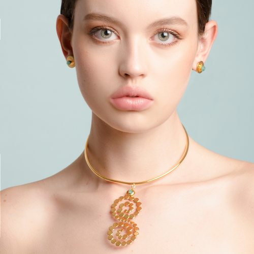 Anastasia E-Volve Collection Colombian Raw Emerald & 24k Gold Plated Necklace
