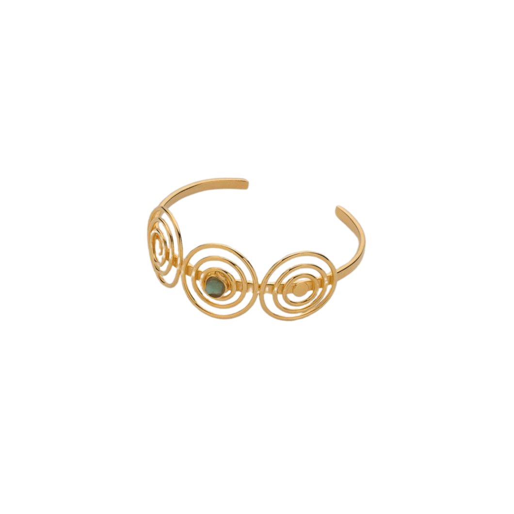 Circles of light Collection Bronze & 24k gold plated and colombian emerald