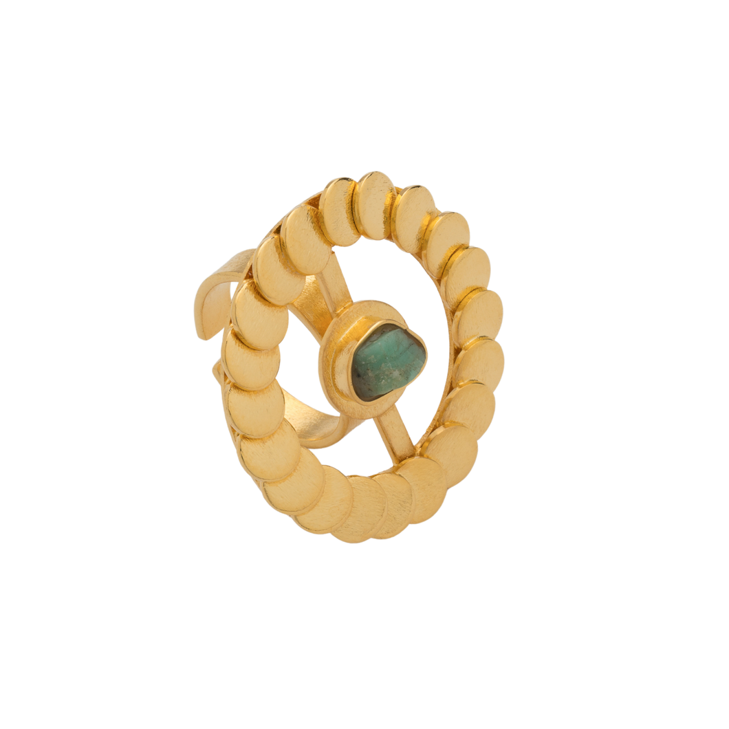 Sefirot Collection Bronze & 24k gold plated and colombian emerald