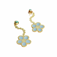 Load image into Gallery viewer, Mariana Rose Collection Colombian Raw Emerald &amp; 24k Gold Plated Earrings
