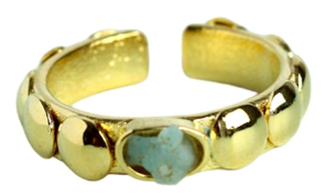 Emilia Bubble Collection Colombian Raw Emerald & 24k Gold Plated  Ring