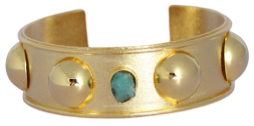 Emilia Bubble Collection Colombian Raw Emerald & 24k Gold Plated Bracelet