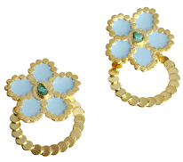 Load image into Gallery viewer, Greta Roe Collection Colombian Raw Emerald &amp; 24k Gold Plated Earrings

