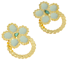 Load image into Gallery viewer, Greta Roe Collection Colombian Raw Emerald &amp; 24k Gold Plated Earrings

