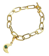 Load image into Gallery viewer, Nicoletta Basic Chain Collection Colombian Raw Emerald &amp; 24k Gold Plated Chain
