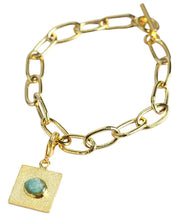 Load image into Gallery viewer, Nicoletta Basic Chain Collection Colombian Raw Emerald &amp; 24k Gold Plated Chain
