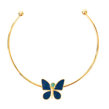 Load image into Gallery viewer, Blue Butterfly Effect Fiore Collection Necklace - TAO Company Jewelry by Vanessa Arcila
